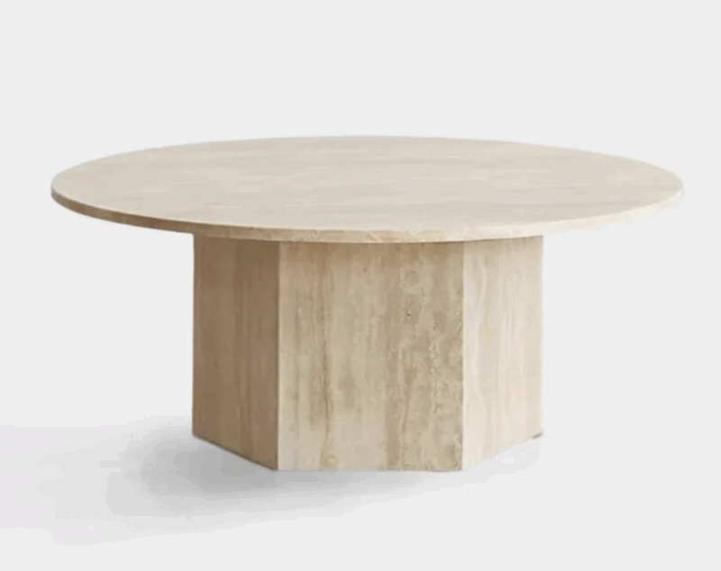 HAND CRAFTED ORGANIC TRAVERTINE ROUND COFFEE TABLE Sale price